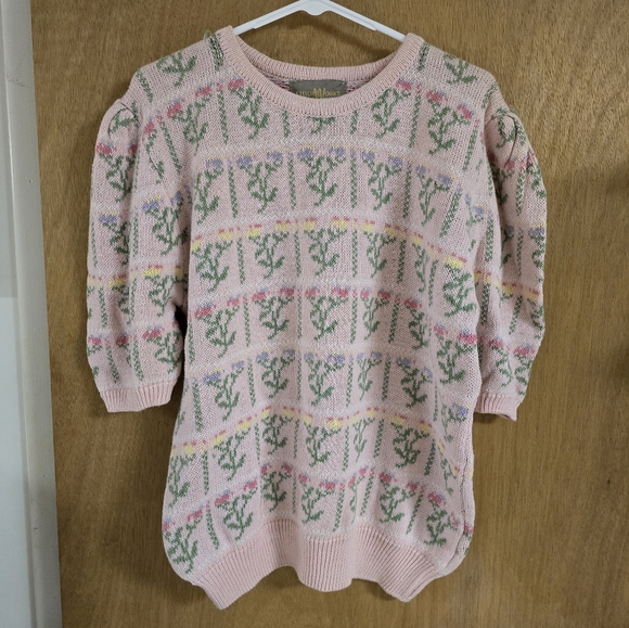 Vintage 1980s short sleeve sweater, with tags - Picture 1 of 13